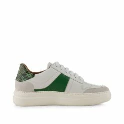 Shoe The Bear Stb Valda Sneaker Suede Leather - White / Green Multi