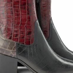 Shoe The Bear Black Mix Georgia Croc Boot