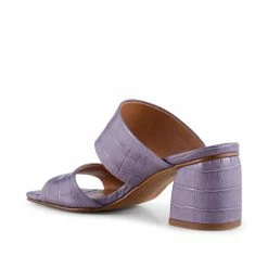 Shoe The Bear Runa Leather Mule - Lavender Croco