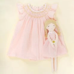 Albetta Pink Gauze Smocked Dress