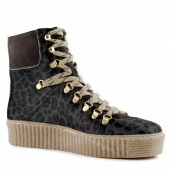 Shoe The Bear Agda Suede High Top Boots In Leopard