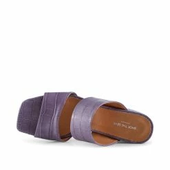 Shoe The Bear Runa Leather Mule - Lavender Croco