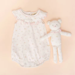 Albetta Ditsy Pointelle Frill Romper