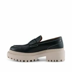 Shoe The Bear Iona Saddle Loafer Black Smooth
