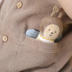 Albetta Taupe Towelling Romper With Bee Toy