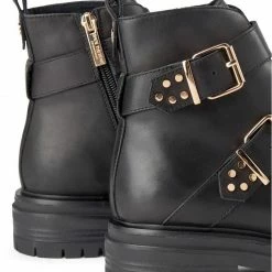 Shoe The Bear Franka Strappy Boots in Black Leather