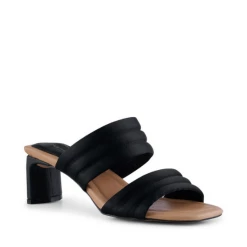 Shoe The Bear Sylvi Padded Strap Heels Black Satin