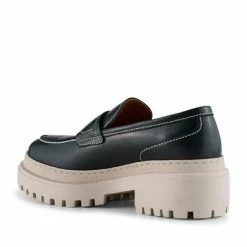 Shoe The Bear Iona Saddle Loafer Black Smooth