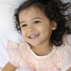 Albetta Pink Gauze Smocked Dress