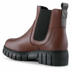 Shoe The Bear Rebel Chelsea Warm Leather Low Dark Brown Boot