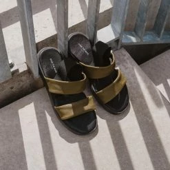 Shoe The Bear Brenna Sling Back Leather Sandal - Moss Green