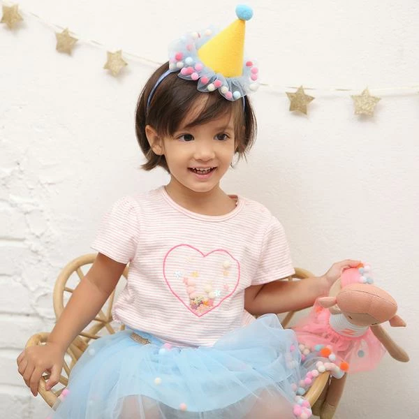 Albetta Blue Net Pompom Tutu 3 Albetta Blue Net Pompom Tutu