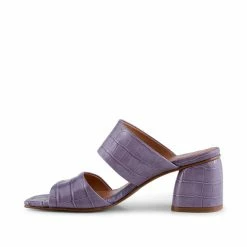 Shoe The Bear Runa Leather Mule - Lavender Croco