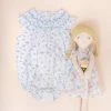Albetta Blue Ditsy Smocked Bubble Romper