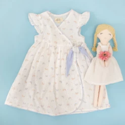 Albetta Mini Rainbow Print Muslin Crossover Dress