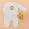 Albetta Crochet Leo Lion Grey Babygrow