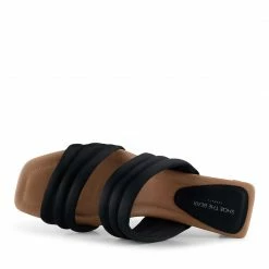 Shoe The Bear Black Satin Sylvi Padded Strap Sandals