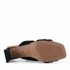 Shoe The Bear Black Satin Sylvi Padded Strap Sandals