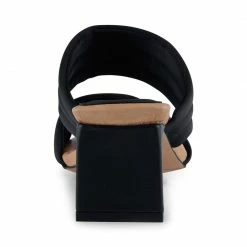 Shoe The Bear Black Satin Sylvi Padded Strap Sandals